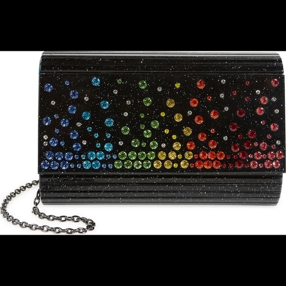 Kurt Geiger London Black Crystal Embellished Party Clutch - Picture 5 of 10